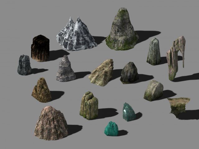 various types - rock 021 Model 3D .c4d .max .obj .3ds .fbx .stl .blend 