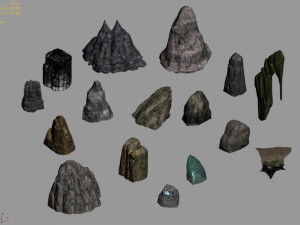 various types - rock 021 Model 3D