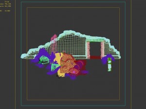 monster camp - broken earth wall cottage 8 Modelo 3D