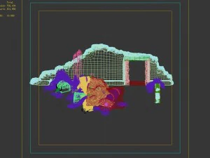 monster camp - broken earth wall cottage 8 3D Model