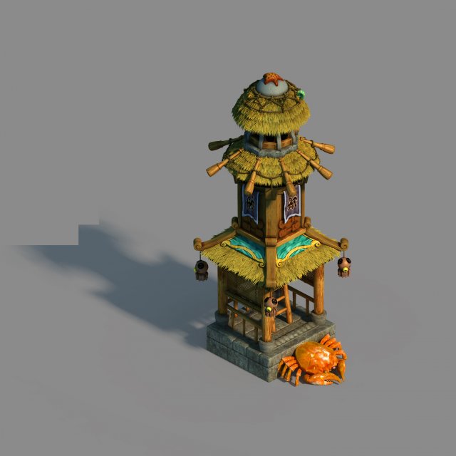 underwater - liuli island - lighthouse 04 Modello 3D .c4d .max .obj .3ds .fbx .stl .blend