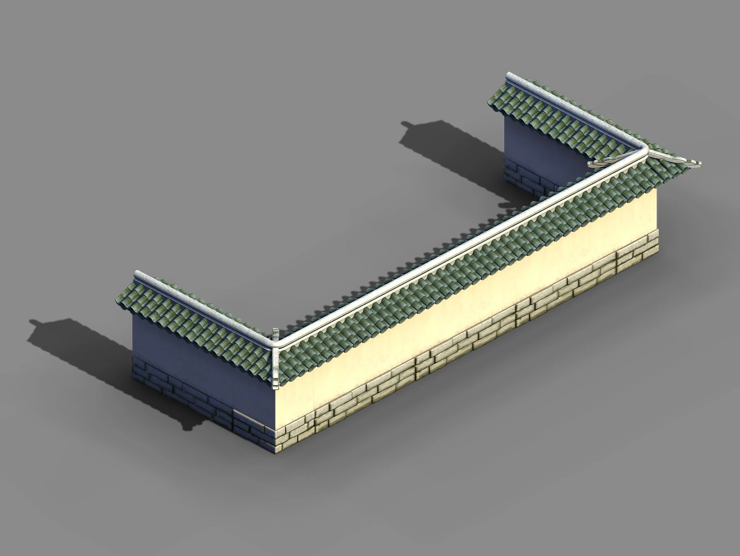 river yang city - a small wall -01 3D Model .c4d .max .obj .3ds .fbx .stl .blend