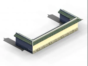 river yang city - a small wall -01 3D Model