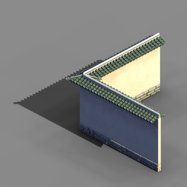 river yang city - a small wall -02 Modelo 3D .c4d .max .obj .3ds .fbx .stl .blend 