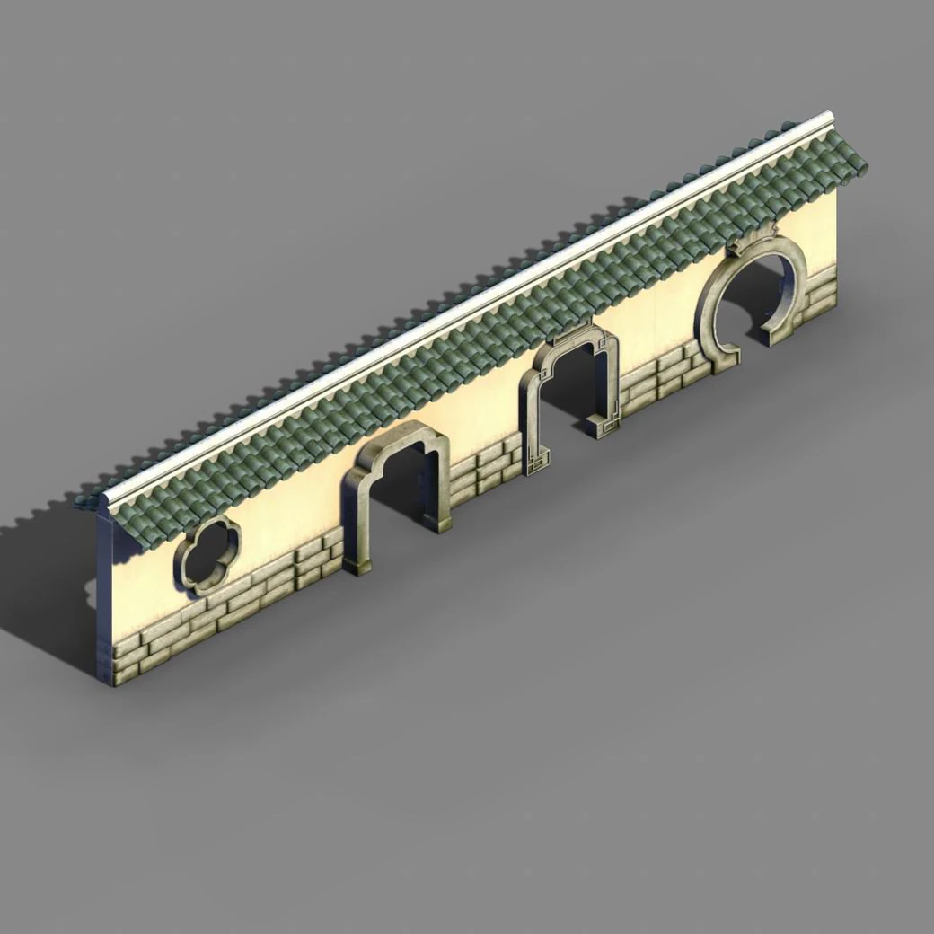 river yang city - a small wall -03 3D Model .c4d .max .obj .3ds .fbx .stl .blend