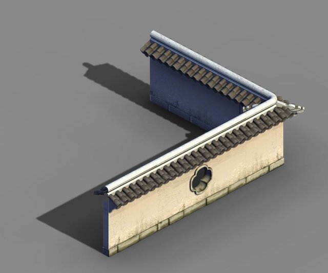 river yang city - a small wall -04 3D 模型 .c4d .max .obj .3ds .fbx .stl .blend