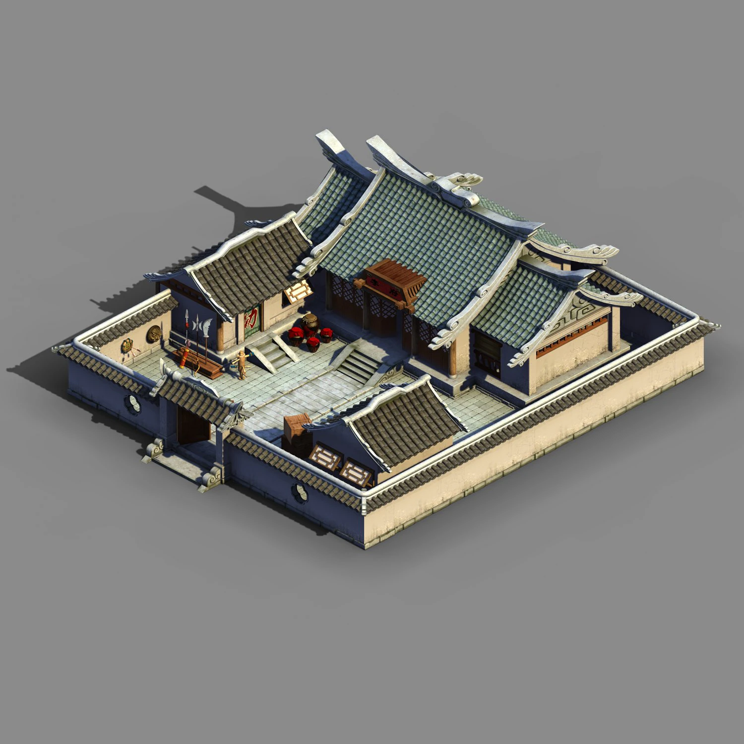 river yang city - lee catch head home 01 3D Model .c4d .max .obj .3ds .fbx .stl .blend 