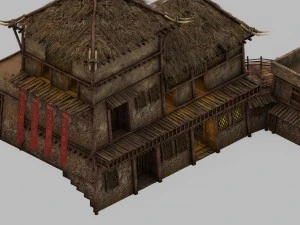 사막 - 건물 - 여관 01 3D 모델