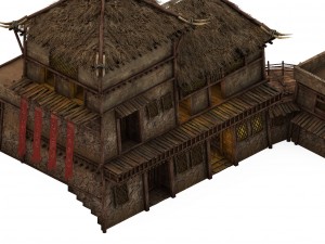 desert - building - inn 01 3D 모델
