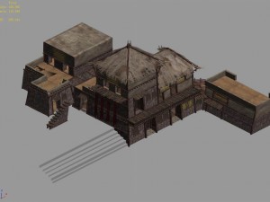 desert - building - inn 01 3D 모델