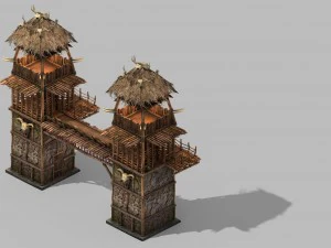 desert - architecture - wall gate 01 3D Model
