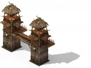desert - architecture - wall gate 01 3D Model