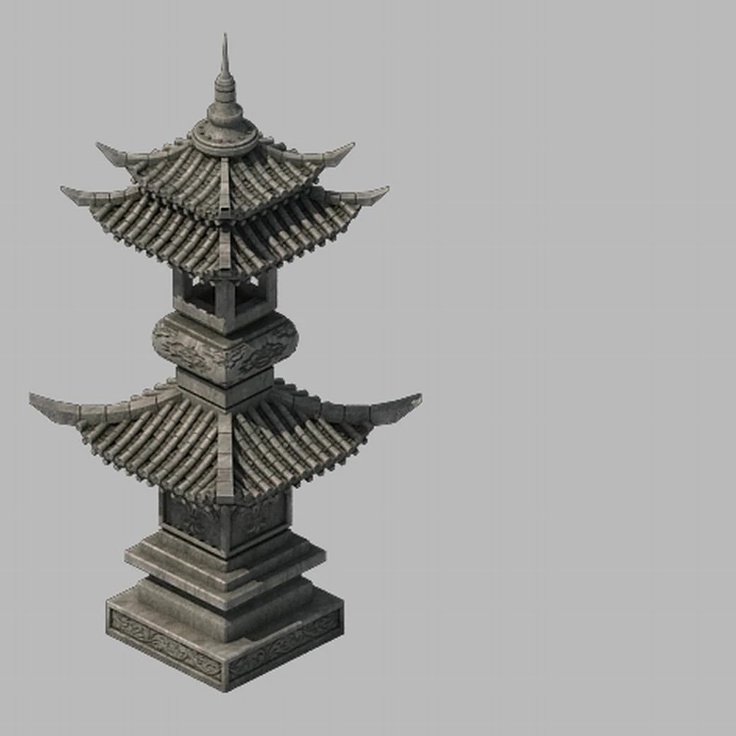 brothel - stone tower 2701 3D Model .c4d .max .obj .3ds .fbx .stl .blend 