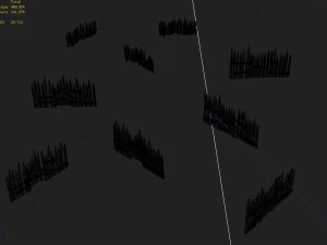 pointed wood - fence 01 3D Model