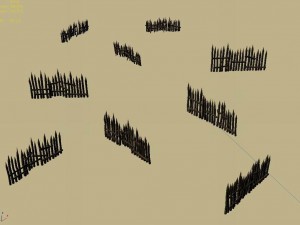 pointed wood - fence 01 3D Model