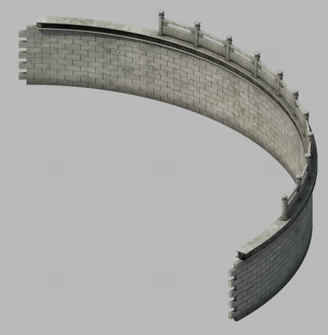 construction - diaoyutai - bend fence 01 3D Model .c4d .max .obj .3ds .fbx .stl .blend