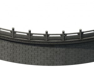 construction - diaoyutai - bend fence 01 3D Model
