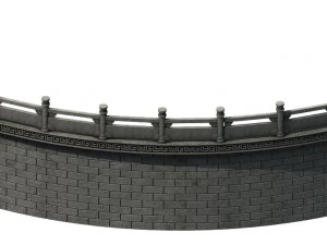 construction - diaoyutai - bend fence 01 3D Model