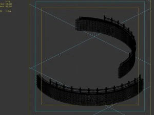 construction - diaoyutai - bend fence 01 3D Model