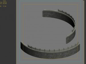 construction - diaoyutai - bend fence 01 3D Model