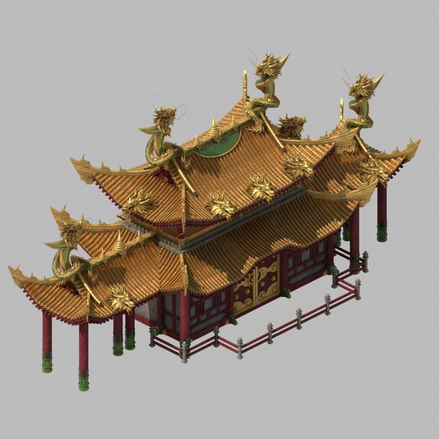 architecture - royal palace - shing mun 01 3D Model .c4d .max .obj .3ds .fbx .stl .blend 
