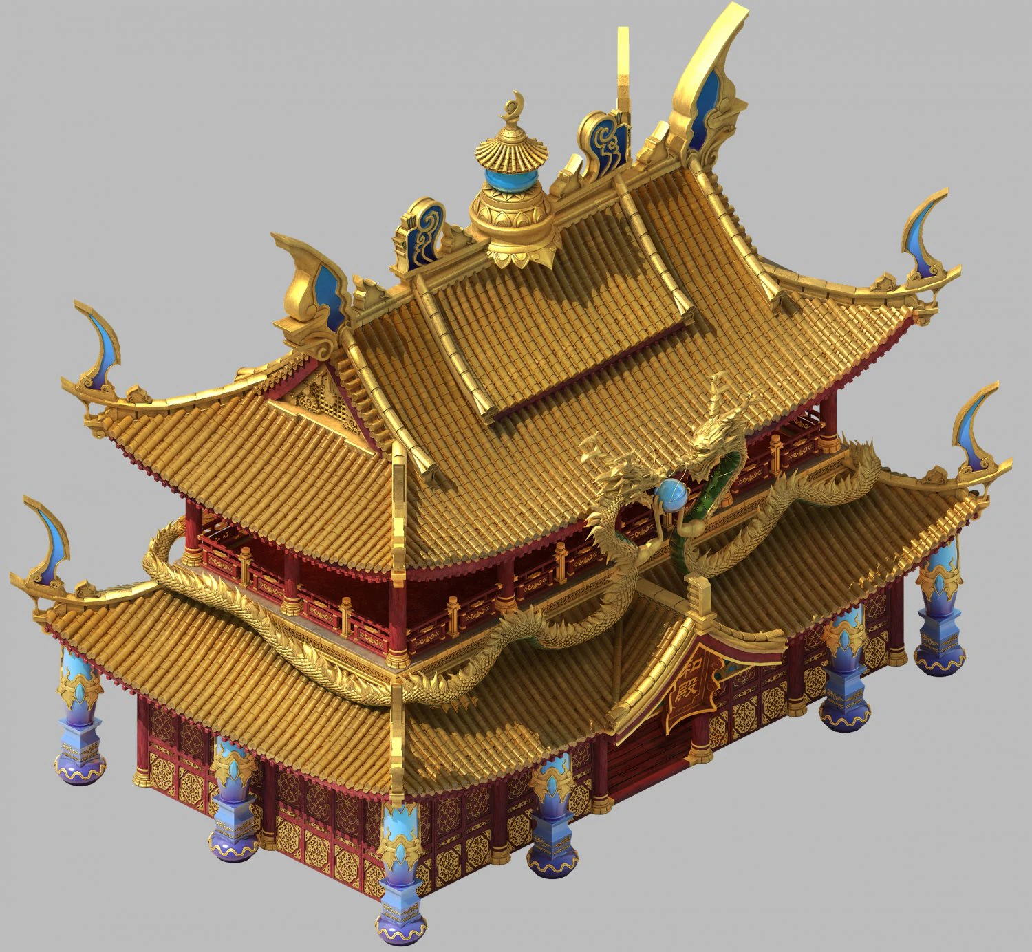 architecture - royal palace - main building 01 3D Model .c4d .max .obj .3ds .fbx .stl .blend 