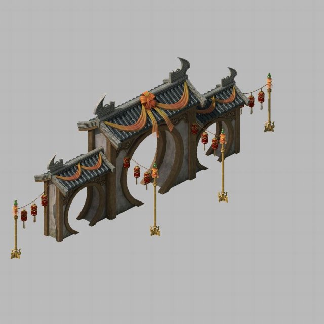 architecture - brothels - house lanterns 3D Модель .c4d .max .obj .3ds .fbx .stl .blend 