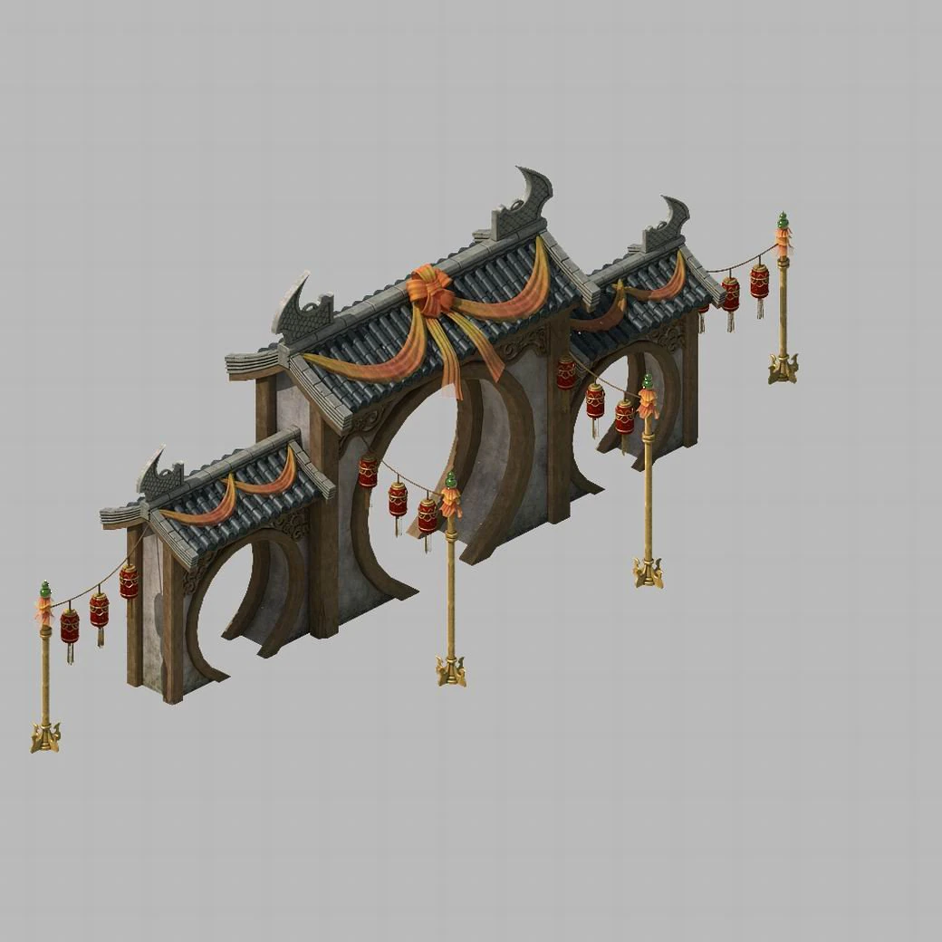 architecture - brothels - house lanterns 3D Model .c4d .max .obj .3ds .fbx .stl .blend 
