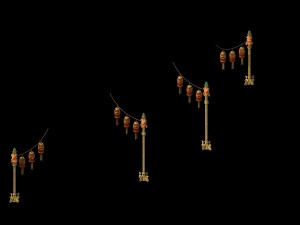 architecture - brothels - house lanterns 3D Модель