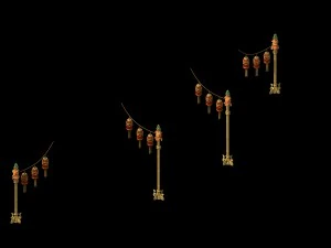 architecture - brothels - house lanterns 3D Model