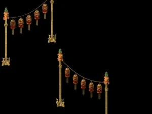 architecture - brothels - house lanterns 3D Model