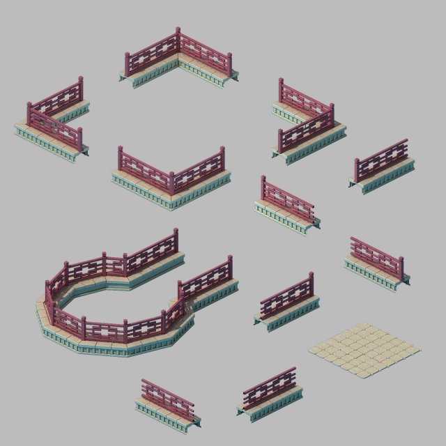 architecture - brothels - platform ground 01 3D Model .c4d .max .obj .3ds .fbx .stl .blend 