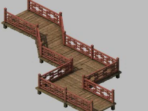 bina - dokuz - ahşap k&ouml;pr&uuml; 23 3D Model