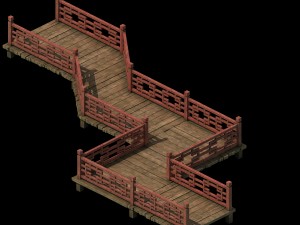 building - nine - wooden bridge 23 Model 3D