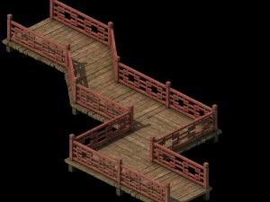 building - nine - wooden bridge 23 3D Model