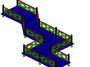 building - nine - wooden bridge 23 Model 3D