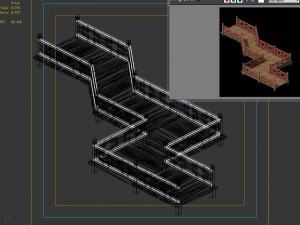 building - nine - wooden bridge 23 Model 3D