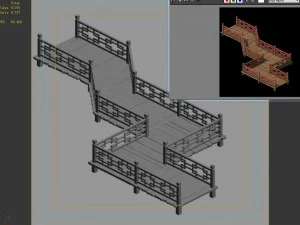building - nine - wooden bridge 23 3D Model
