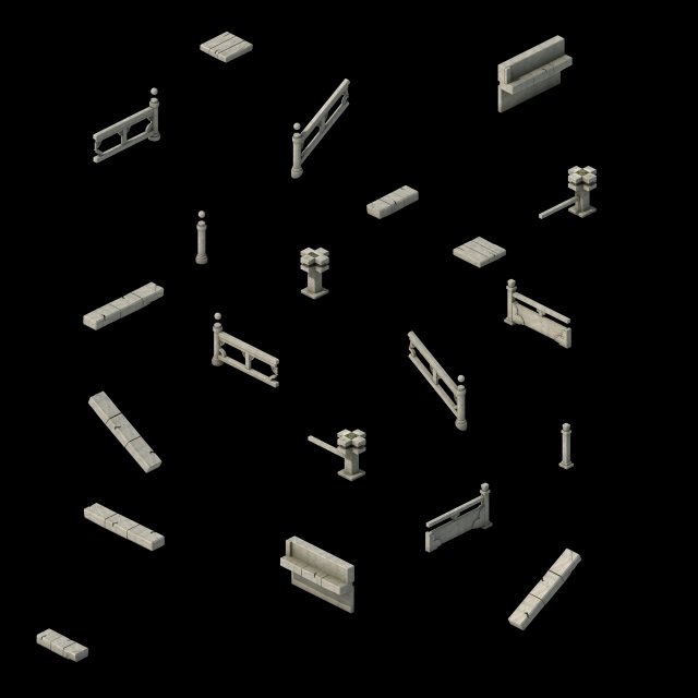 building accessories - fence 2701 Modèle 3D .c4d .max .obj .3ds .fbx .stl .blend 