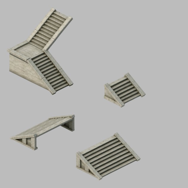 building accessories - stairs 2701 3D-Modell .c4d .max .obj .3ds .fbx .stl .blend 
