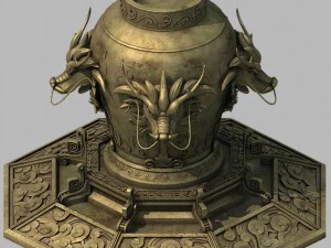 architecture - bronze - dragon - wine altar 3D Model