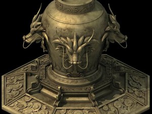 architecture - bronze - dragon - wine altar Modèle 3D