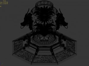 architecture - bronze - dragon - wine altar Modèle 3D
