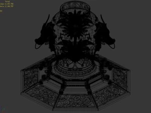 architecture - bronze - dragon - wine altar 3D Model