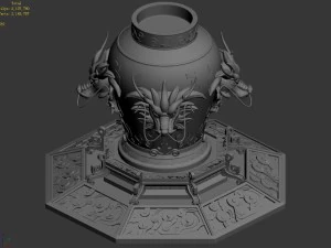 architecture - bronze - dragon - wine altar 3D Model