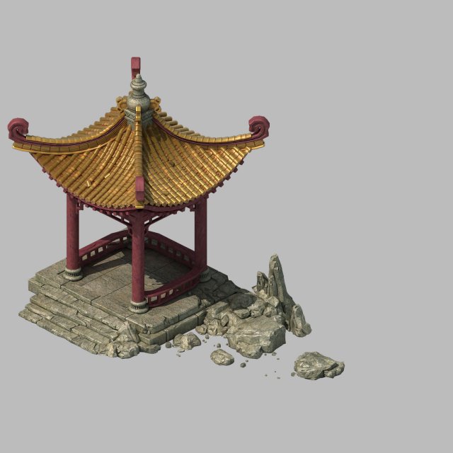building - xinshoucun - pavilion 17 3D 模型 .c4d .max .obj .3ds .fbx .stl .blend 