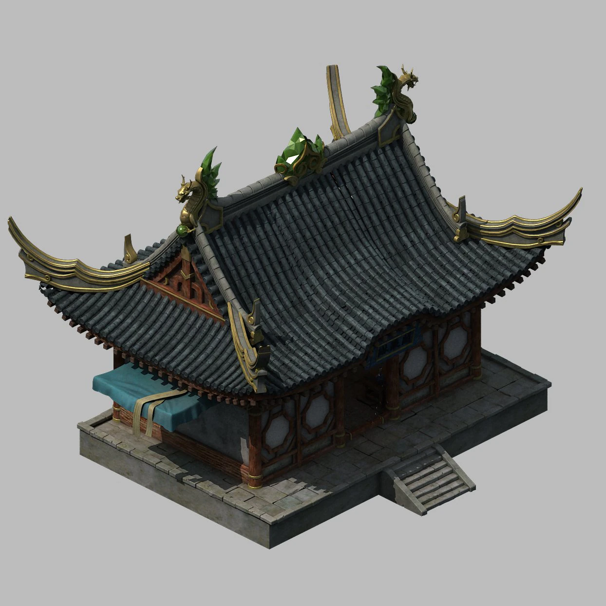 construction - grocery store - gem shop 01 3D Model .c4d .max .obj .3ds .fbx .stl .blend