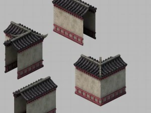 bina - ana şehir duvarı 01 3D Model