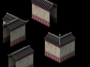 building - the main city wall 01 3D Model