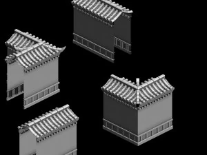 building - the main city wall 01 3D Model